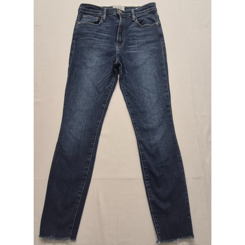Frame women's denim blue jeans sz. 27‎ Ali high rise cigerette dark wash USA